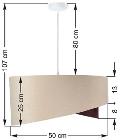 Beżowo-złota lampa wisząca nad stół - EX977-Ariani