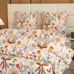 PrzytulneMieszkanie.pl PrzytulneMieszkanie.pl Pościel z mikrofibry FLORAL RIBBON kremowa Rozmiar pościeli: 70 x 90 cm | 140 x 220 cm