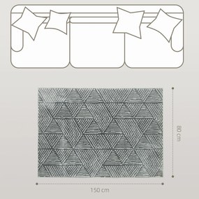 HOMCOM Nowoczesny Dywan do Salonu, Pralny, 150 x 80 cm, Ciemnoszary