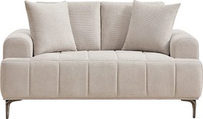 Sofa 2-osobowa z melanżowej beżowej tkaniny DUGLASA
