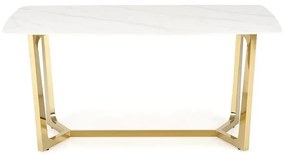 Stół CLEMENTE 160x90 biały marmur/złoty HALMAR