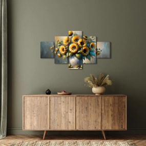 Obraz – Wazon ze słonecznikami (125x70 cm)