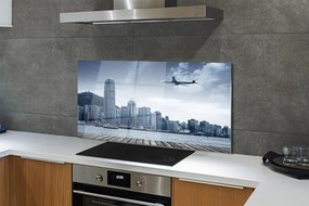 Panel nad Blat Kuchenny Samolot nad Miejskimi Chmurami