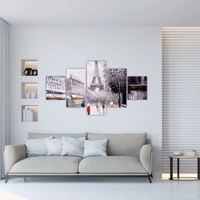 Obraz - Obraz olejny, Paryż (125x70 cm)