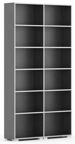 Biblioteka SILVER LINE, 2 kolumny, 2230 x 1200 x 400 mm, grafit