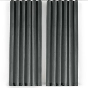 Ciemnoszara aksamitna zasłona częściowo zaciemniająca (dimout) 140x175 cm Velto – Filumi