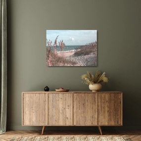 Obraz na szkle - Różowa plaża (70x50 cm)