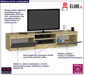 Szafka RTV do salonu dąb artisan + grafit - Bayer