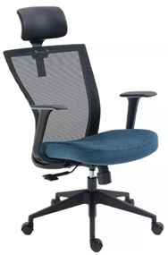 FOTEL OBROTOWY Q-328H CZARNY/NIEBIESKI SIGNAL