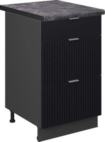 Szafka dolna do kuchni czarne paski 50x60x82 fame-line