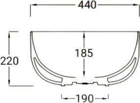 Umywalka ceramiczna nablatowa okrągła szara bez otworu na baterię  44 cm UNO 1 Silver Glow