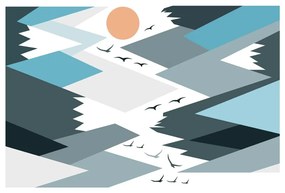 Naklejka ścienna Ambiance Giant Kid Sticker Scandinavian Mountains Parka