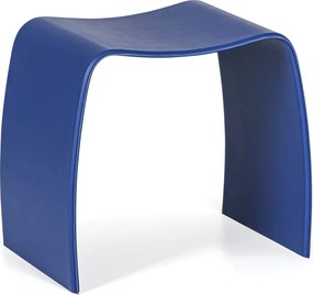 Stołek BENTWOOD II, skóra syntetyczna, niebieski