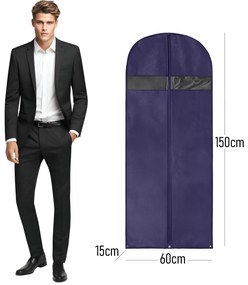 Granatowy Pokrowiec Ochronny na Odzież Baggi Long 150x60x15 cm - SEVERNO Home
