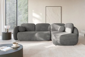 Masseno Narożnik AMICO z funkcją spania i pojemnikiem na pościel Narozniki L, Rozkładana sofa - Szary, EGON 13