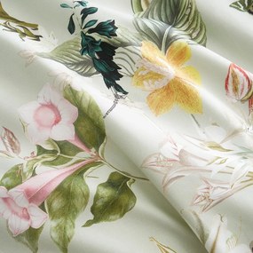 Jasnozielona bawełniana pościel dwuosobowa 200x200 cm Exotic Floral – RHS