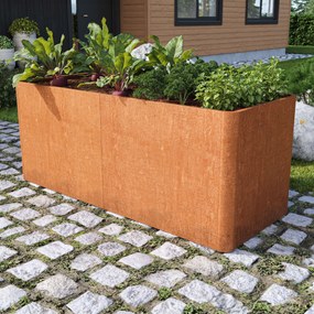 PRIMEYARD 200 x 80 x 60 cm Grządka podwyższona, stal corten, optyka rdzy - (GFPV00815)