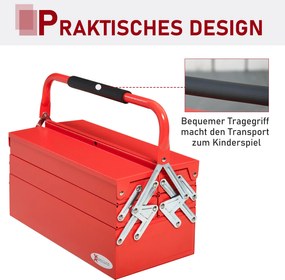 Skrzynka narzędziowa DURHAND skrzynka narzędziowa 5 przegródek stalowych 45 x 22,5 x 34,5 cm