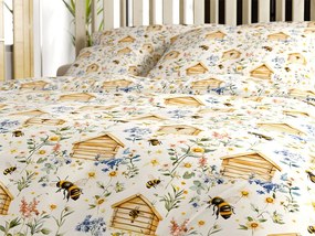 PrzytulneMieszkanie.pl PrzytulneMieszkanie.pl Bawełniana pościel WOODEN HOUSES POLY kolorowa Rozmiar pościeli: 2 szt 70 x 90 cm | 200 x 220 cm