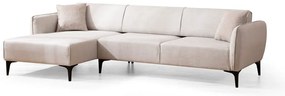 Biała sofa narożna Belissimo, lewy narożnik – Balcab Home
