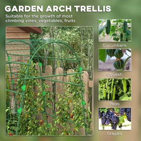 Outsunny Trellis, Podpora dla roślin pnących, Regulowane szpaler, Siatka roślinna, Konstrukcja roślinna do ogrodu, balkonu, stal, zielony, 144 x 167 x 206 cm