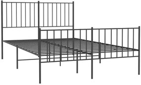 Czarne metalowe łózko małżeńskie 140x200cm L9-R72