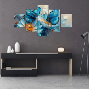 Obraz - Niebieskie motyle (125x70 cm)