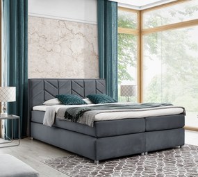 Ciemnoszare pikowane łóżko kontynentalne 5 rozmiarów Z2-R14