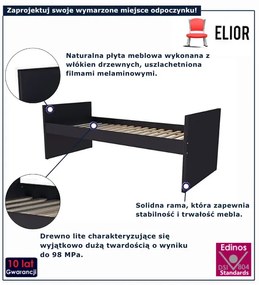 Klasyczne modułowe  łóżko bazowe antracyt K3-Z20