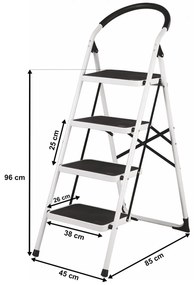 4Home Składane schodki stalowe Steps, 4 stopnie