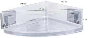 Narożna półka łazienkowa QUADRO,Vacuum-Loc pod prysznic, WENKO