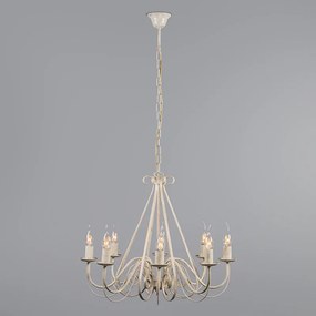Lampa wisząca kremowa z kloszem zaciskowym 12 cm czarny - Giuseppe klasyczny/Antyczny Oswietlenie wewnetrzne