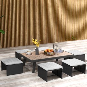 Outsunny Poduszka siedzeniowa do ogrodu z pikowaniem, 40 x 40 x 4 cm, jasnoszary