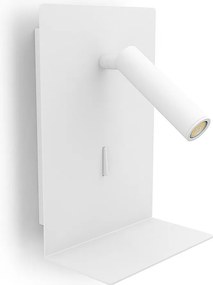 Nowoczesny kinkiet BALTIC - LED SMD 3W - 251lm i 3K - USB - 350° - w?./wy?. - 30 000 godzin - IP20 - stal i biel