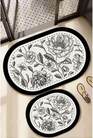 Czarno-białe dywaniki łazienkowe zestaw 2 szt. 60x100 cm Rasse – Foutastic