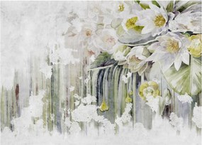 Obraz - Białe kwiaty, vintage (70x50 cm)