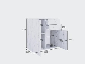 Komoda METRIX 80 cm do Salonu Sypialni Biały