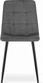 Krzesło Valora PYRA w kolorze ciemnoszarym, welurowe, nowoczesne, x2