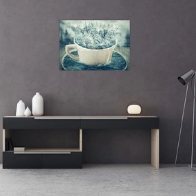 Obraz na szkle - Zimowy świat w kubeczku (70x50 cm)