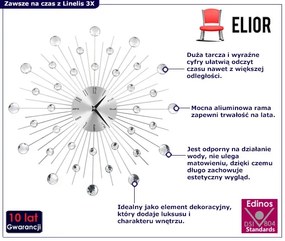 Nowoczesny zegar ścienny z koralikami 50 cm - Linelis 3X