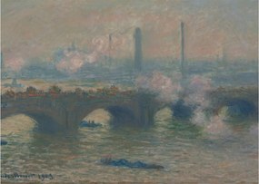 Obraz na szkle - Claude Monet, Waterloo Bridge, Gray Day, reprodukcje (70x50 cm)