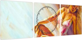 Obraz - Tancerze (z zegarem) (90x30 cm)