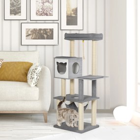 PawHut wielopoziomowy drapak do ostrzenia pazurów dla kotów z hamakiem
