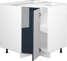 Szafka narożna ciemnoniebieski wysoki połysk 80.5x60x82 fame-line