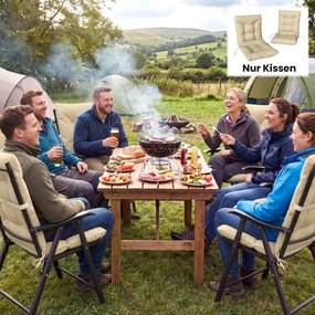 Outsunny Wodoodporne poduszki na krzesła z oparciem i paskami do użytku wewnętrznego i zewnętrznego, beżowe | Aosom PL