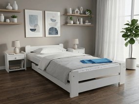 Łóżko Emily 90 x 200 cm, białe Stelaż: Ze stelażem listwowym rolowanym elastycznym, Materac: Bez materaca