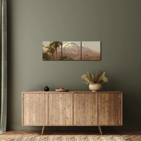 Obraz - Frederic Edwin Church, Tamaca Palms, reprodukcje (z zegarem) (90x30 cm)