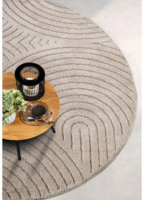 Beżowy okrągły dywan ø 200 cm Panglao New York Taupe – Elle Decoration