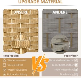 HOMCOM 8-częściowy parawan, składana osłona prywatności, ścianka działowa do salonu, sypialni, biura domowego, naturalne