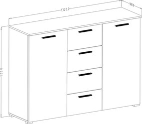 Komoda COSMICO 132 cm do Salonu Sypialni Odcienie brązu
